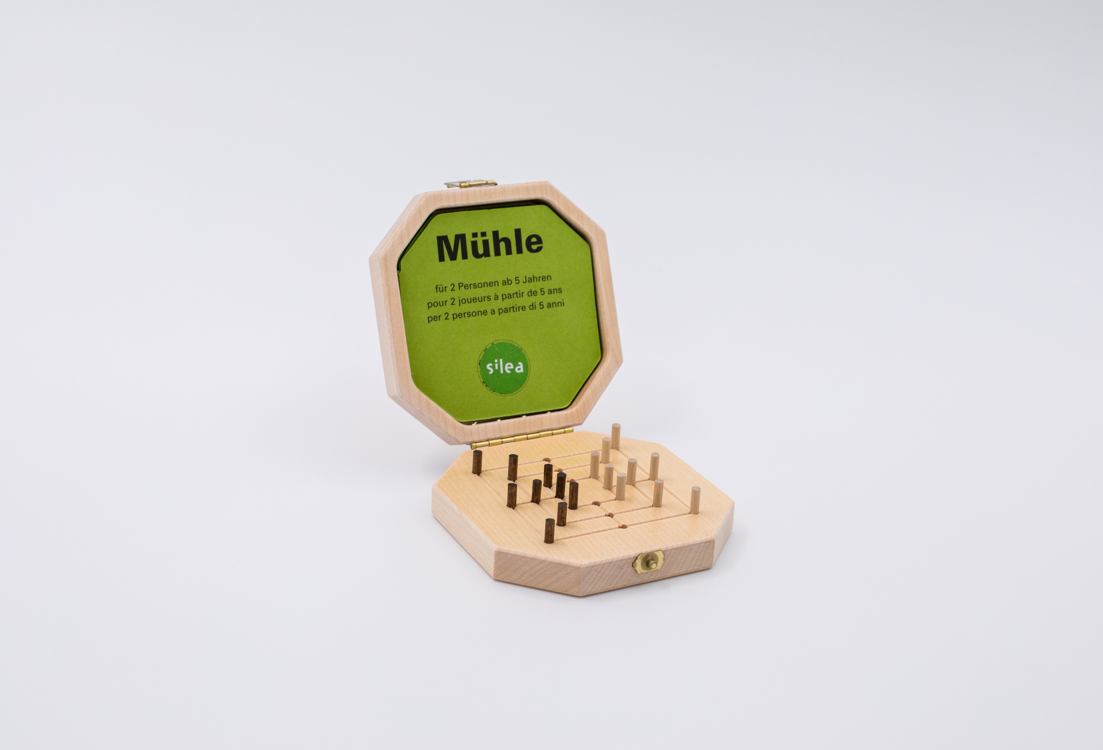 Mühle mini Ahorn / Holzstecker 9x9x2 cm