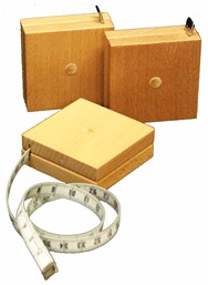 Rollmeter in Holzgehäuse 6x6x2 cm